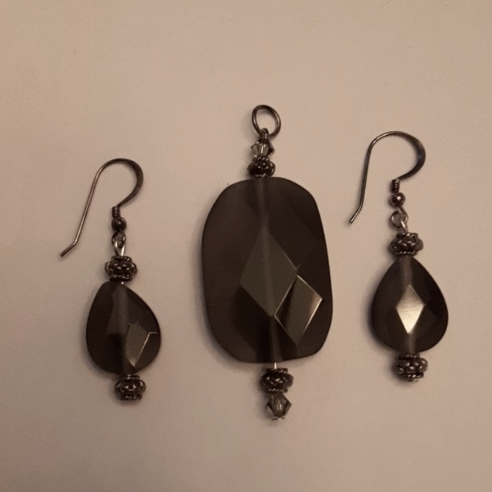 Necklace Charm and Earrings Set